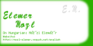 elemer mozl business card